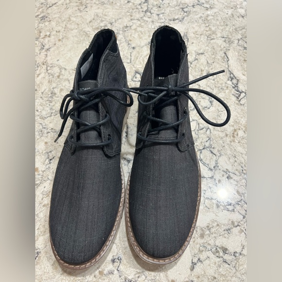 Tom’s Men's Navy Blue Denim Look Casual Ankle Boots - Picture 1 of 4